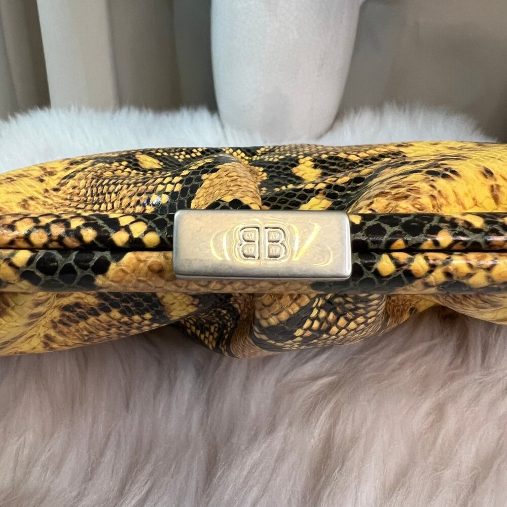 Balenciaga Python Effect Cloud Clutch With Extend… - image 6